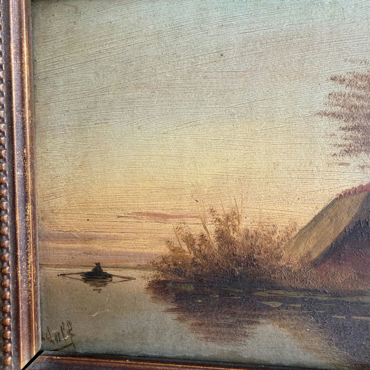 Antique Landscape Oil Painting 