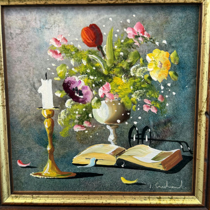Authentic Still Life Oil Painting "Open Book" Traditional Small Artwork Holland Art Shop