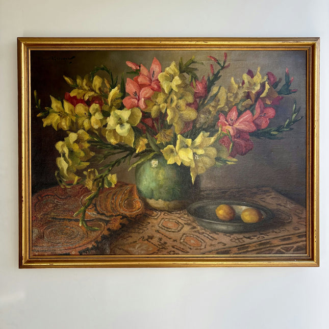 Rustic Floral Still Life Oil Painting "Flower Vase" Refined Large Artwork Holland Art Shop