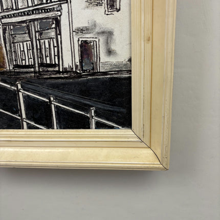 Original Cityscape Oil Painting "Town Facade" Detailed Small Art Holland Art Shop