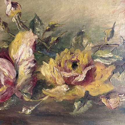 1936 Floral Still Life Oil Painting "Yellow Roses" Art Holland Art Shop