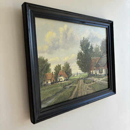Expressive Farm Oil Painting "Country Road" Refined Art Holland Art Shop