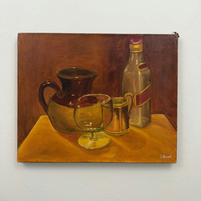 Rustic Still Life Oil Painting "Wine Glass" Handcrafted Art Holland Art Shop