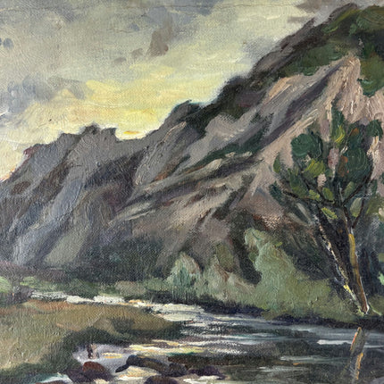 Traditional Landscape Oil Painting "River Stream" Classic Small Artwork Holland Art Shop