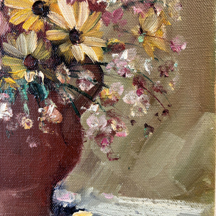 Classic Oil Painting Flowery Still Life "Flower Bouquet" Authentic Small Artwork