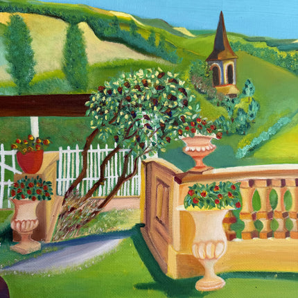 Classic Landscape Oil Painting "Terrace Balustrade" Authentic Artwork Holland Art Shop