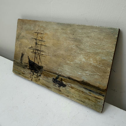 Traditional Seascape Oil Painting "Sailing Ship" Refined Small Art Holland Art Shop