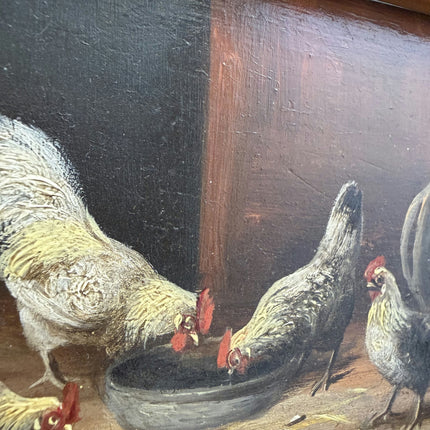 19th Century Antique Animals Oil Painting "Golden Frame" Small Art Holland Art Shop