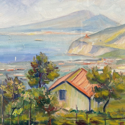 Elegant Landscape Oil Painting "Coastal House" Timeless Artwork Holland Art Shop