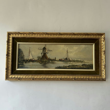 Expressive Harbor Scene Oil Painting "Sailboat Mast" Timeless Artwork Holland Art Shop