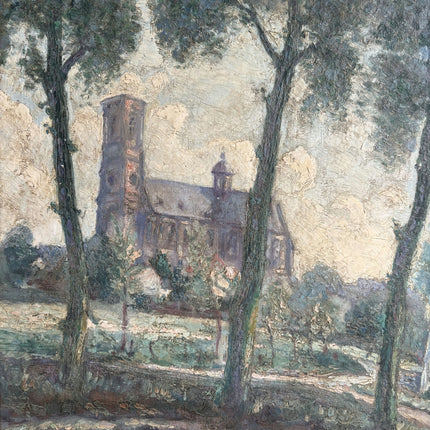 Ferdinand Willaert Rustic Landscape Oil Painting "Country Church" Timeless Art Holland Art Shop