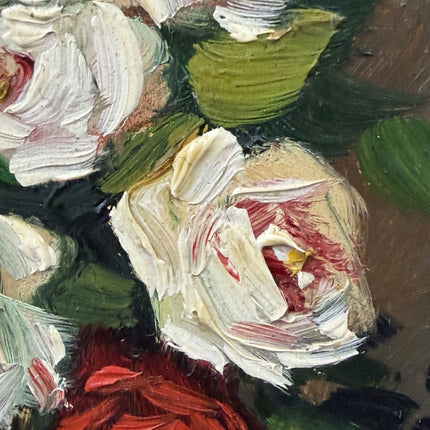 Original Floral Still Life Oil Painting "Red Roses" Handcrafted Small Artwork Holland Art Shop