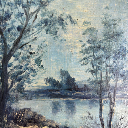 19th Century Antique Landscape Oil Painting "Framed Painting" Small Artwork Holland Art Shop