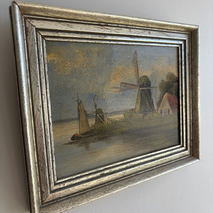 Timeless Scenery Oil Painting "Sailing Boat" Vintage Small Artwork Holland Art Shop
