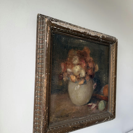 19th Century Oil Painting Floral Still Life "Flower Pot" Medium Art Holland Art Shop