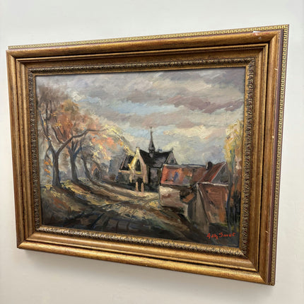 Timeless Scenery Oil Painting "Village Church" Rustic Large Artwork Holland Art Shop