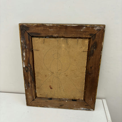 19th Century Antique Portrait Oil Painting "Old Frame" Small Artwork Holland Art Shop