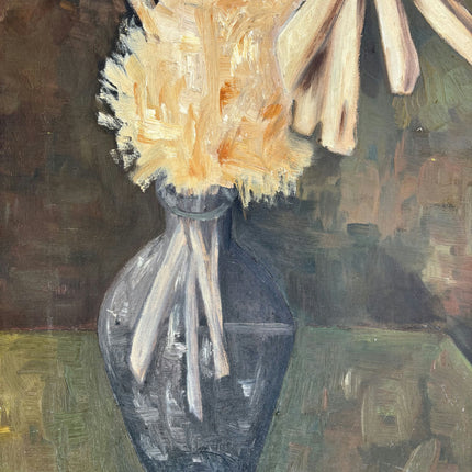 Rustic Floral Still Life Oil Painting "Sunflower Vase" Vintage Artwork Holland Art Shop