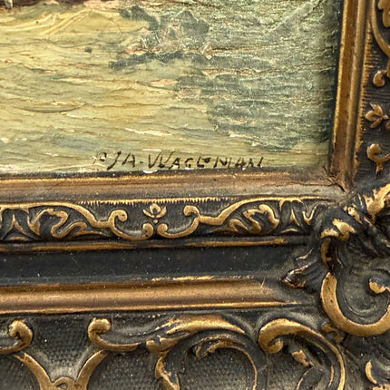 19th Century Antique Still Life Oil Painting "Wooden Frame" Artwork Holland Art Shop