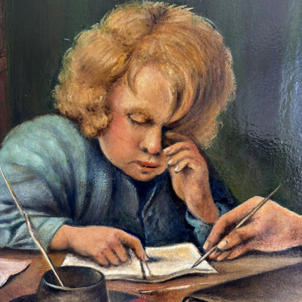 Refined Figurative Oil Painting "Old Teacher" Vintage Art Holland Art Shop