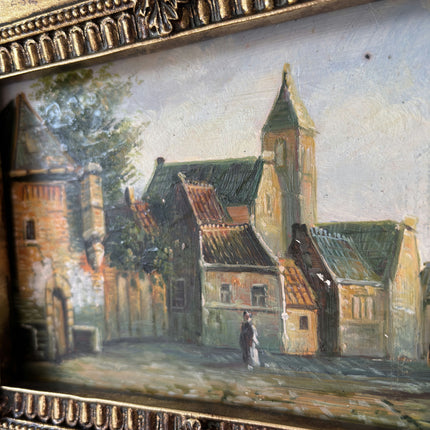 Marvelous Oil Painting Cityscape "City Stroll" Figurative Small Art Holland Art Shop