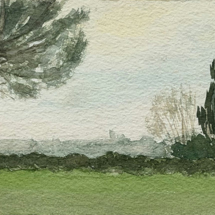 Refined Landscape Aquarel "Framed Painting" Handcrafted Small Artwork Holland Art Shop