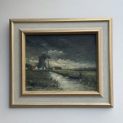 Classic Landscape Oil Painting "Windmill Tower" Expressive Artwork Holland Art Shop