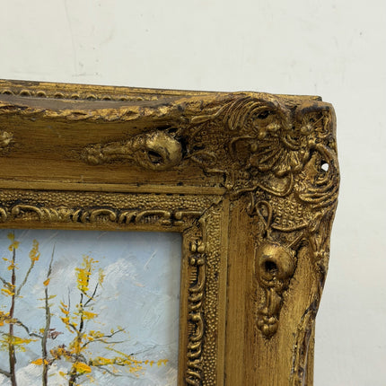 Vintage Landscape Oil Painting "Golden Frame" Expressive Small Artwork Holland Art Shop