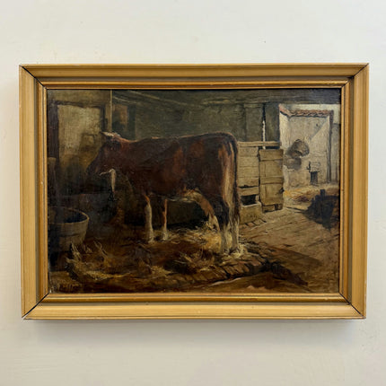 Antique Animals Oil Painting "Grazing Cow" Classic Art Holland Art Shop