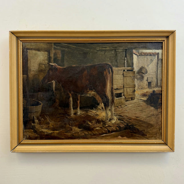 Antique Animals Oil Painting "Grazing Cow" Classic Art Holland Art Shop