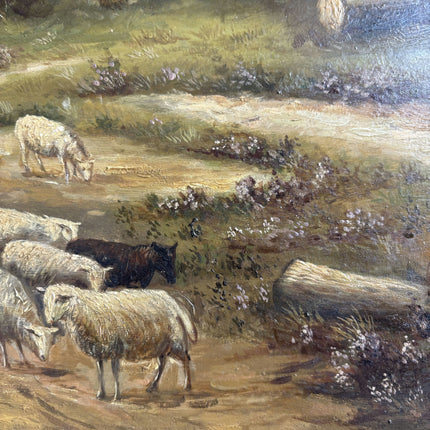 Original Landscape Oil Painting "Grazing Sheep" Detailed Art Holland Art Shop