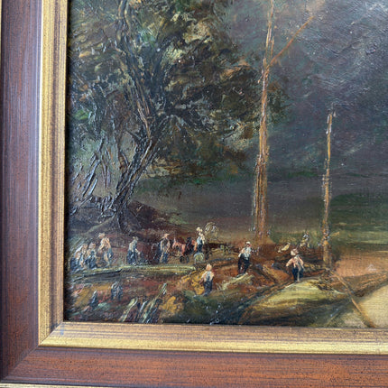 19th Century Antique Landscape Oil Painting "River Gorge" Art Holland Art Shop
