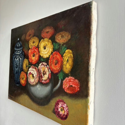 Authentic Still Life Oil Painting "Flower Bouquet" Expressive Small Artwork Holland Art Shop