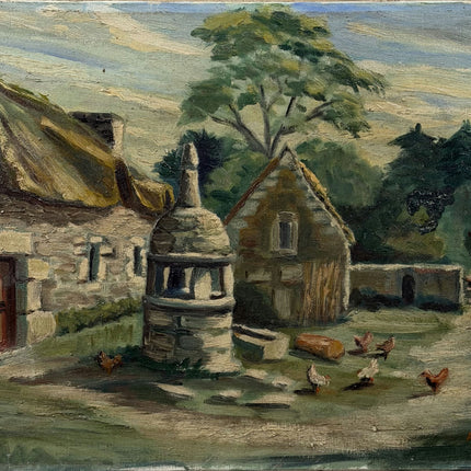 Original Landscape Oil Painting "Thatched Cottage" Timeless Art Holland Art Shop