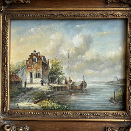Elegant Winter Landscape Oil Painting "Gilded Frame" Expressive Dutch  Art Holland Art Shop
