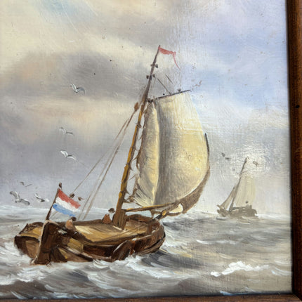 Timeless Seascape Oil Painting "Sailing Boats" Expressive Small Artwork Holland Art Shop