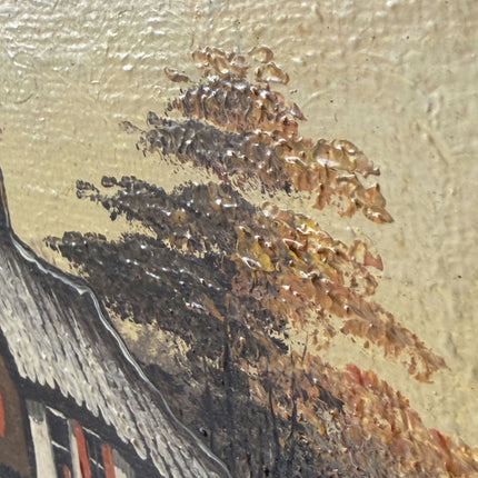 Expressive Winter Landscape Oil Painting "Thatched Cottage" Timeless Small Art Holland Art Shop