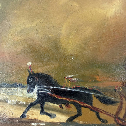 Figurative Oil Painting Scenery "Running Horse" Traditional Small Art Holland Art Shop