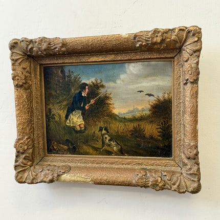 Authentic Animals Oil Painting "Peeling Backboard" Detailed Small Art Holland Art Shop