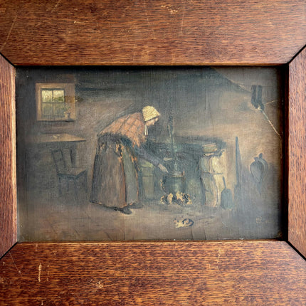 Elegant Interior Oil Painting "Wooden Frame" Handcrafted Art Holland Art Shop