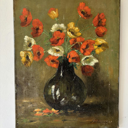 Classic Floral Still Life Oil Painting "Red Poppies" Detailed Art Holland Art Shop
