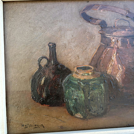 Handcrafted Still Life Oil Painting "Three Jugs" Traditional Small Artwork Holland Art Shop