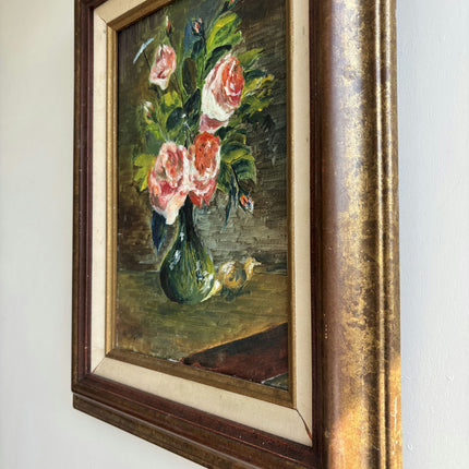 Original Floral Still Life Oil Painting "Rose Vase" Authentic Artwork Holland Art Shop