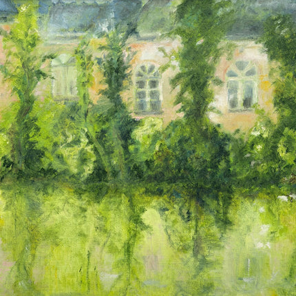 Rustic Cityscape Oil Painting "Green Garden" Original Large Art Holland Art Shop