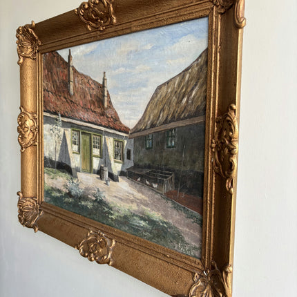Detailed Farm Oil Painting "Thatched Cottage" Timeless Art Holland Art Shop