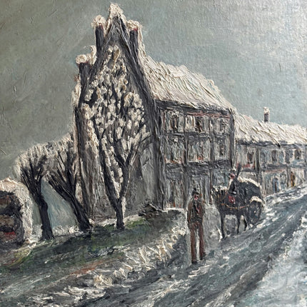Authentic Winter Landscape Oil Painting "Snowy Cottage" Detailed Artwork Holland Art Shop