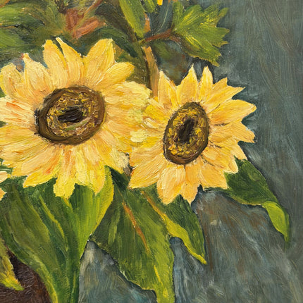 Rustic Still Life Oil Painting "Sunflower Bouquet" Detailed Art Holland Art Shop