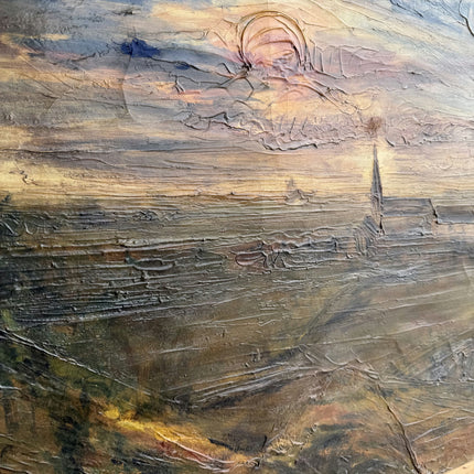 Classic Scenery Oil Painting "Setting Sun" Rustic Large Artwork Holland Art Shop