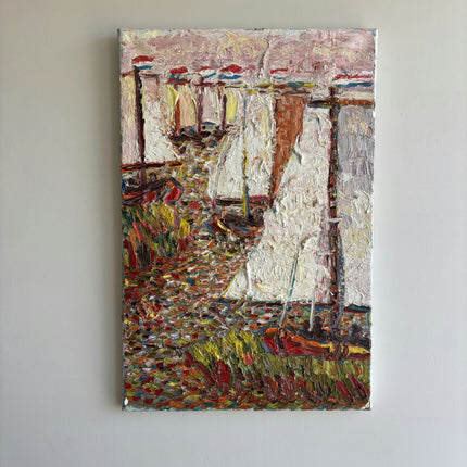 Vintage Seascape Oil Painting "White Sail" Classic Artwork Holland Art Shop