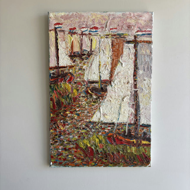 Vintage Seascape Oil Painting "White Sail" Classic Artwork Holland Art Shop